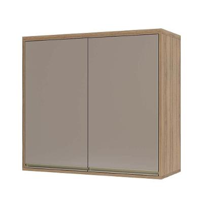 Armário Aéreo 80 Cm 2 Portas Graff Brilho 1 Prateleira Mel Luciane Móveis