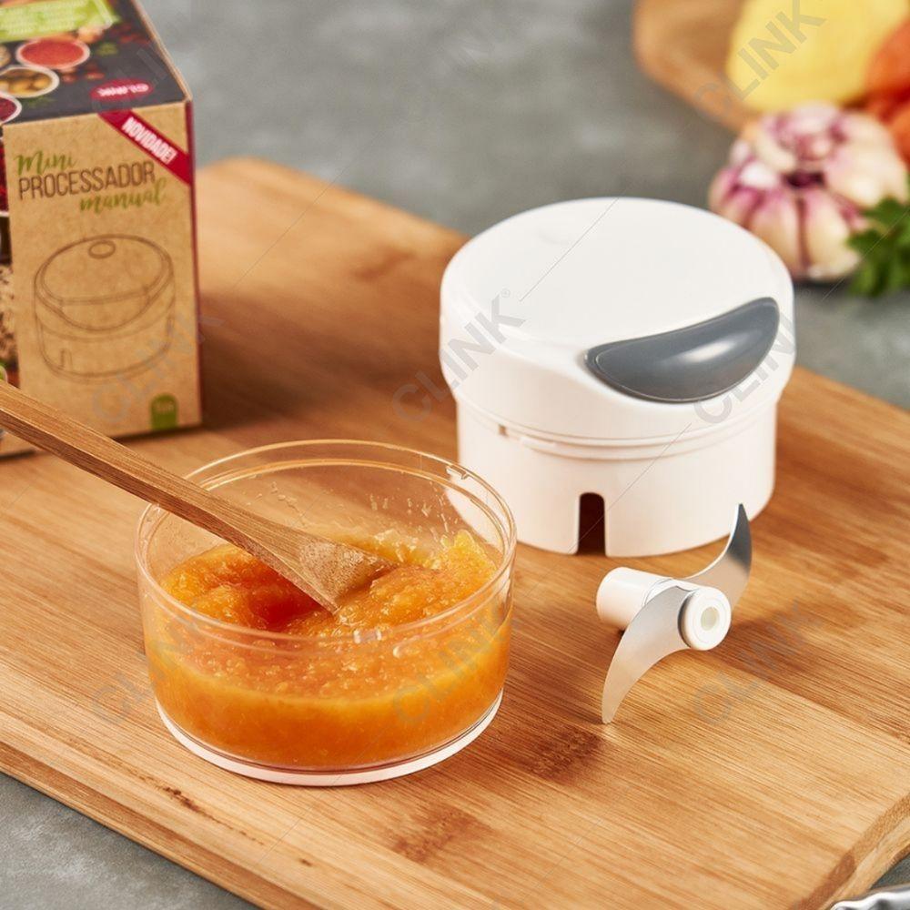 Mini Multiprocessador Triturador Manual 2 Lâminas Inox Alho P - 5