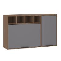 Armário Aéreo De Cozinha 120cm 2 Portas Com Nichos Aspen Luciane Móveis Vanilla Com Cinza Puro - 1