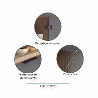 Armário Aéreo De Cozinha 120cm 2 Portas Com Nichos Aspen Luciane Móveis Vanilla Com Cinza Puro - 2