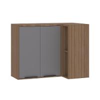 Armário Aéreo De Cozinha Canto Reto 95cm 2 Portas Aspen Luciane Móveis Vanilla Com Cinza Puro - 1