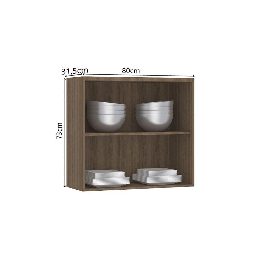 Armário Aéreo De Cozinha 80cm 2 Portas Aspen Luciane Móveis Vanilla/beige - 4