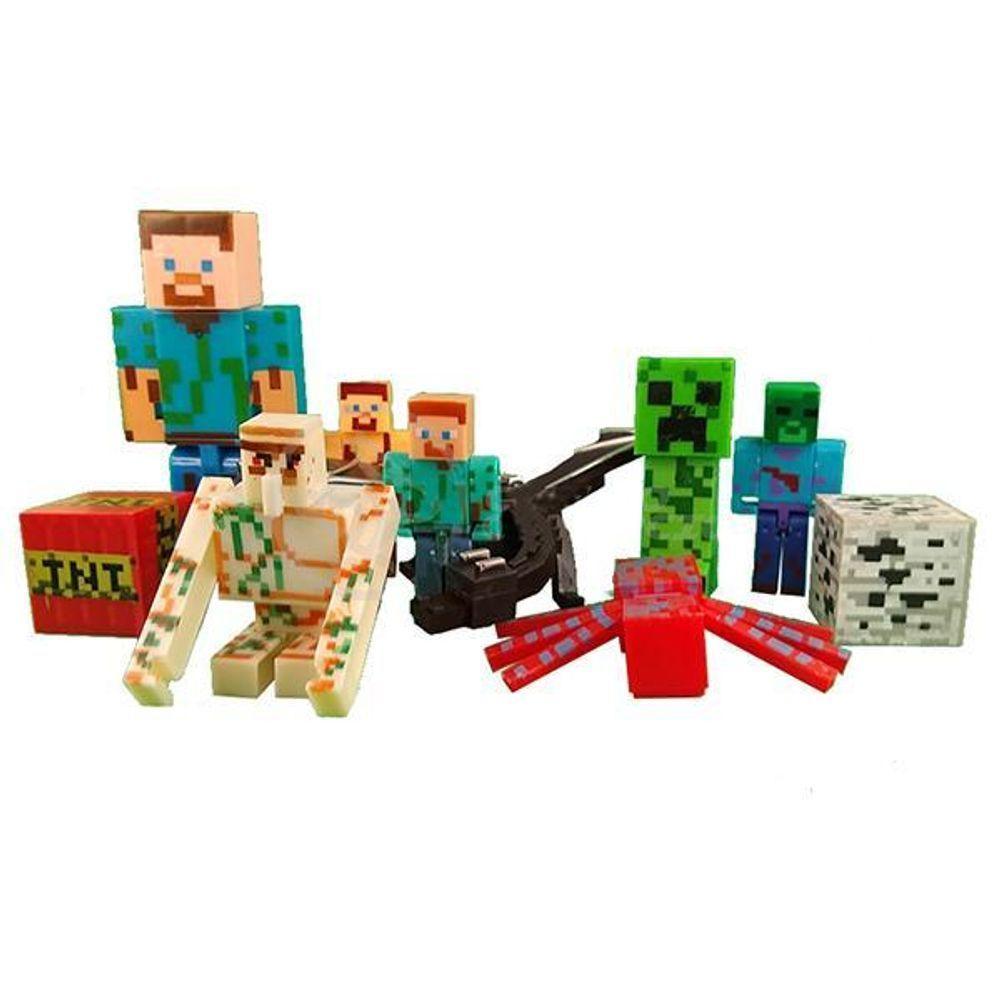 Kit Cartelado Minecraft 3 Bonecos Dragão + Creeper + Aranha - 2