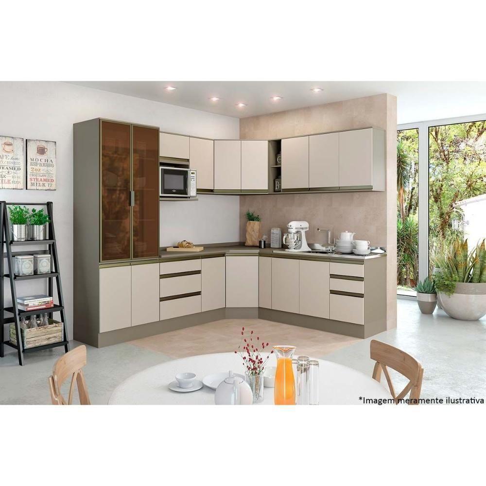 Armário de Cozinha Modulado  Connect 60 1 Porta Basculante Duna/Cristal - Henn - 3