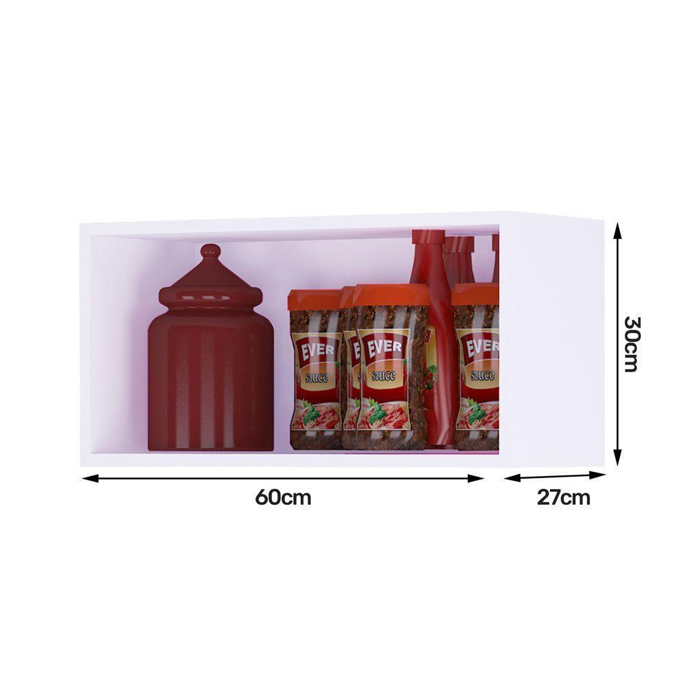 Armário Aéreo Geladeira Cozinha 60cm 01 Porta Cinza Escuro - Desk Design - 3