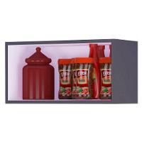 Armário Aéreo Geladeira Cozinha 60cm 01 Porta Cinza Escuro - Desk Design