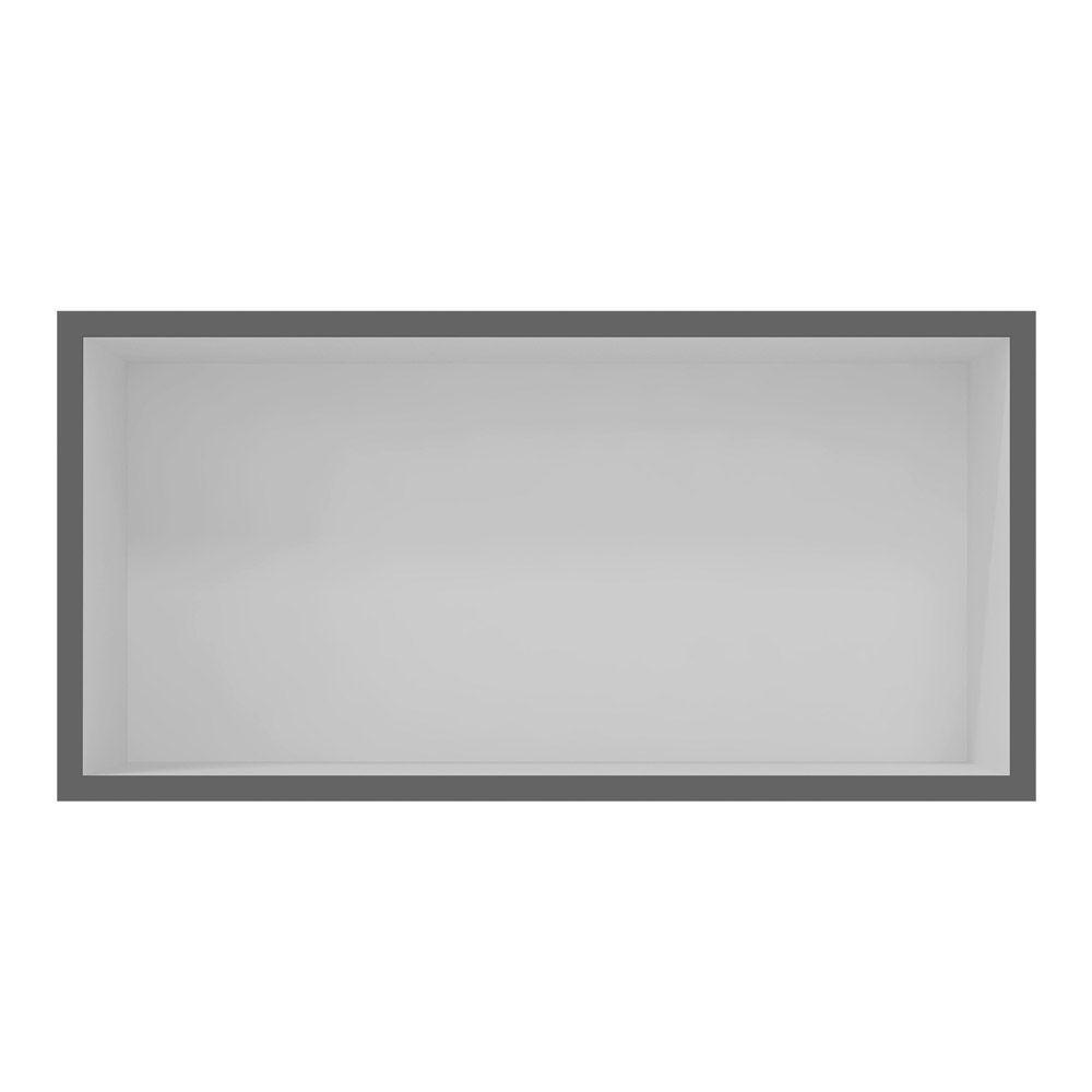 Kit 02 Armários Aéreo Geladeira Cozinha Andréia 60cm 01 Porta Cinza Escuro - Desk Design - 6