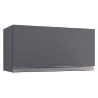 Kit 02 Armários Aéreo Geladeira Cozinha Andréia 60cm 01 Porta Cinza Escuro - Desk Design