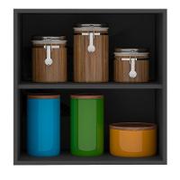 Armário Aéreo Com 1 Porta 0,58m Etna Cor Grafite Poliman Móveis - 4