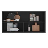 Armário Aéreo Com 2 Portas E Vidro 1,20m Etna Cor Grafite Poliman Móveis - 4