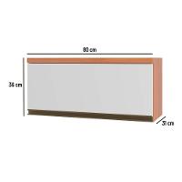 Armário de Cozinha Modulado Macadâmia 1 Porta 80cm Freijo/Branco - Telasul - 7