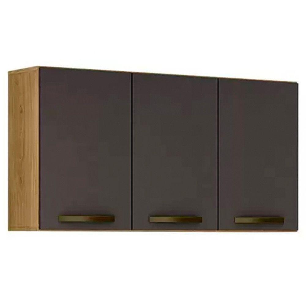 Aéreo Triplo Valência Carvalho/grafite Salleto Móveis Carvalho Com Grafite - 3