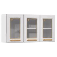 Armário de Cozinha Modulado Diamante 3 Portas c/ Vidro 105cm Branco - Telasul - 1