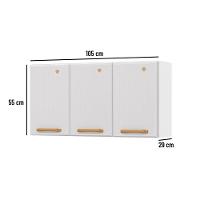 Armário de Cozinha Modulado Diamante c/ 3 Portas 105cm Branco - Telasul - 2