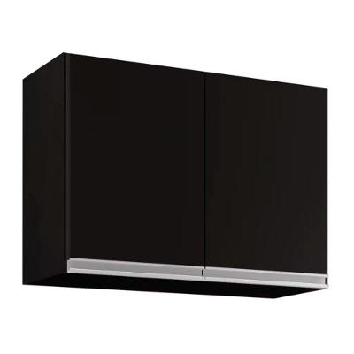 Armário Aéreo De Cozinha 02 Portas Eva 80cm Preto
