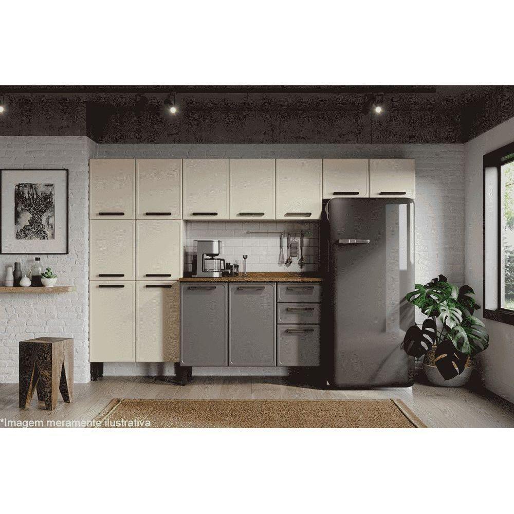 Armário de Cozinha Modulado  Estilo 7008 c/ 3 Portas Cinza/Grafite - Bertolini - 2