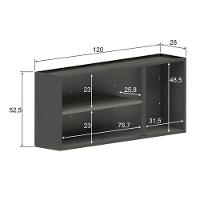 Armário de Cozinha Modulado  Estilo 7008 c/ 3 Portas Cinza/Grafite - Bertolini - 3