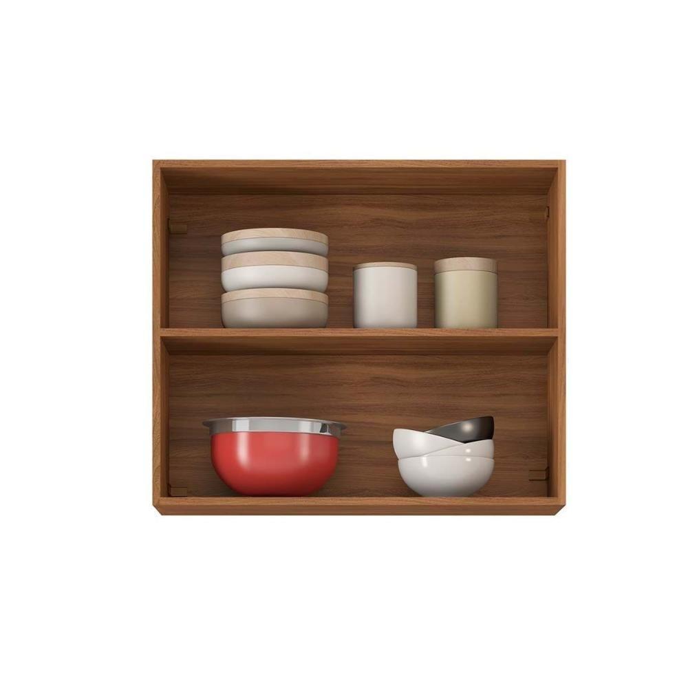 Armário de Cozinha Modulado Aéreo Firenze 2 Portas 80cm Avena/Grafito - Demóbile - 4