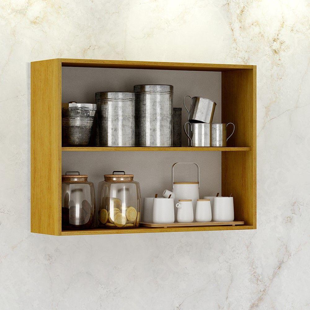 Armário Aéreo 2 Portas Eduarda Chf Móveis Cinamomo/Off White. - 4