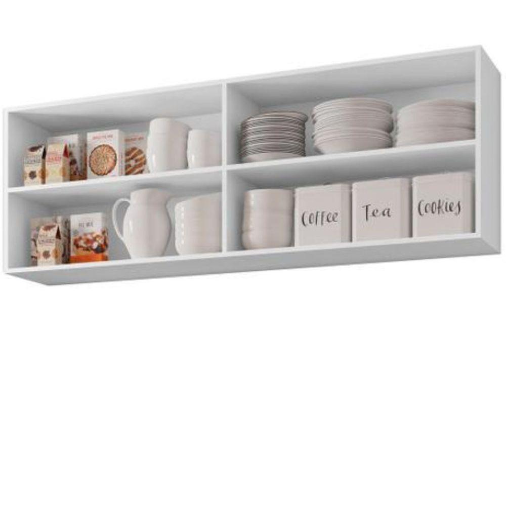 Armário Aéreo Para Cozinha Com 4 Portas 150 Cm Estrutura Mdp Preto Fosco - 2