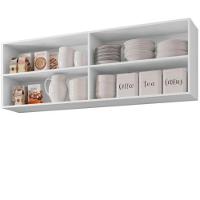 Armário Aéreo Para Cozinha Com 4 Portas 150 Cm Estrutura Mdp Preto Fosco - 2