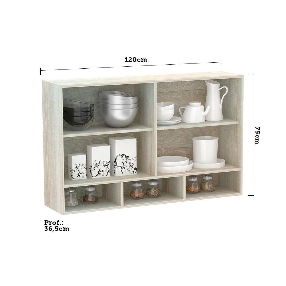 Armário Luciane 120cm 2 Portas C/Nicho Lis Legno Crema - 3