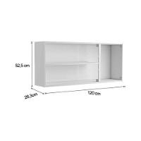 Módulo Cozinha Bertolini Evidence Armário  7009 3 Portas c/Vidro Branco - 5