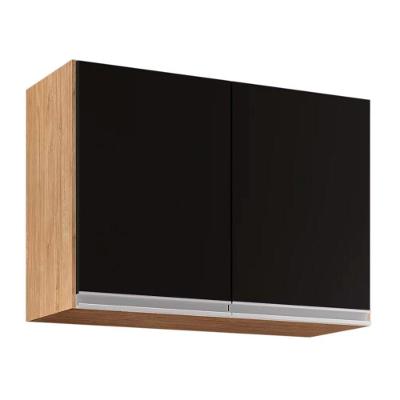Armário Aéreo 02s Eva Castanho Preto 80cm