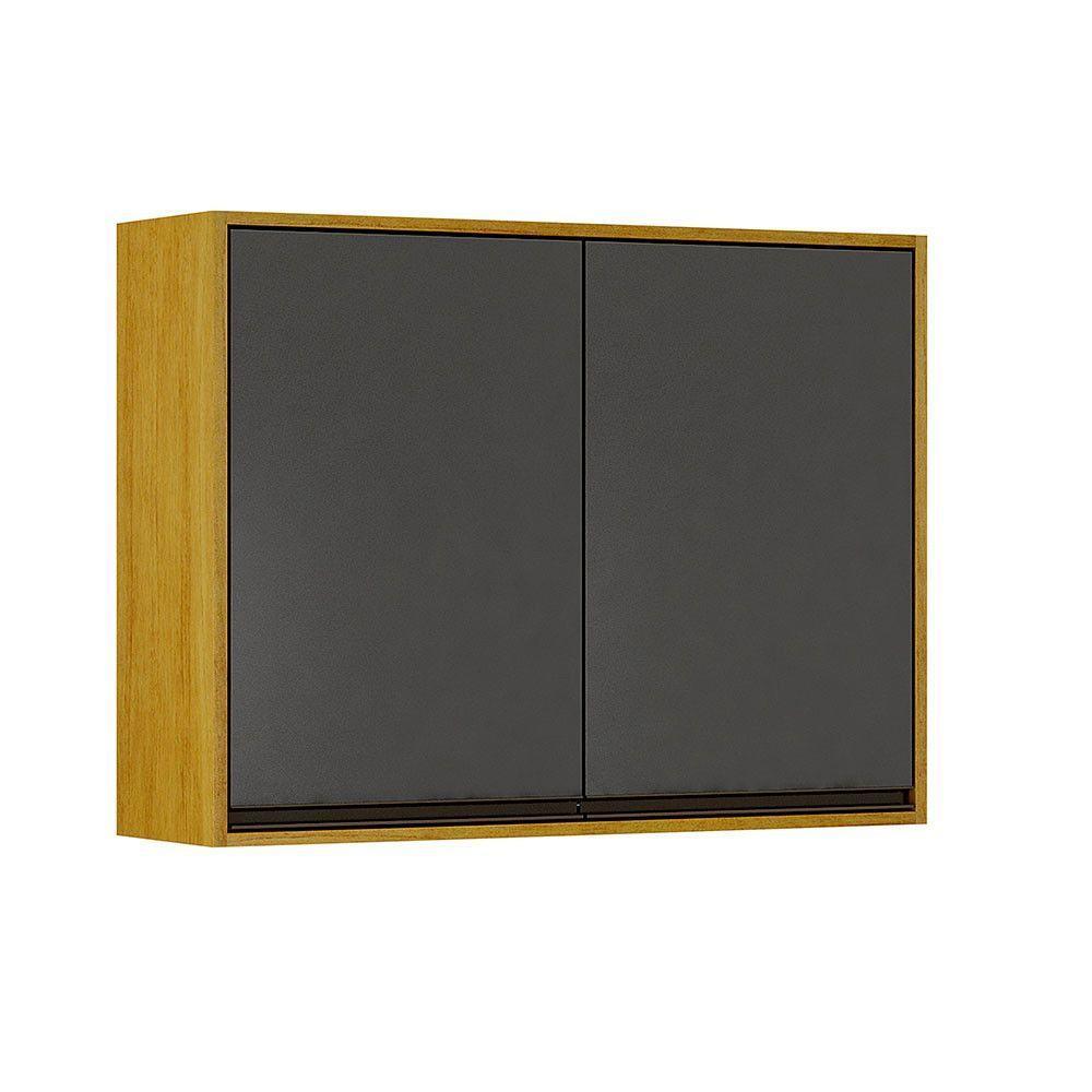 Armário Aéreo 2 Portas 1 Prateleira Eduarda Chf Móveis Cinamomo-grafite - 4