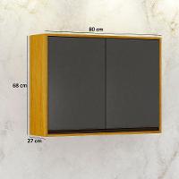 Armário Aéreo 2 Portas 1 Prateleira Eduarda Chf Móveis Cinamomo-grafite - 2