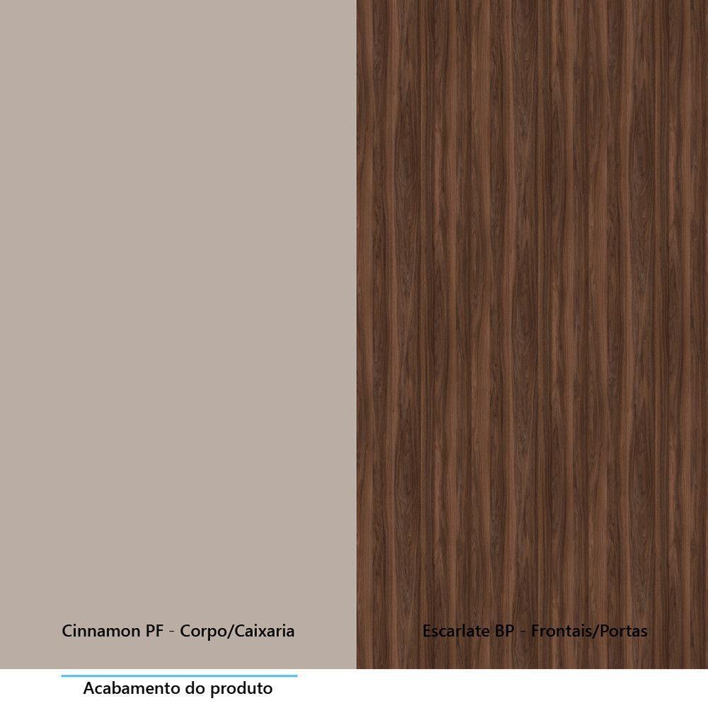 Armário Aéreo 80cm 2 Portas Luciane Móveis Cinammon Escarlate - 4