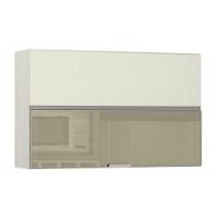 Armário Basculante Misto 120cm 1 Pt Fechada 1 Porta Com Vidro Bronze Luci Legno Crema Com Kashmir - 1