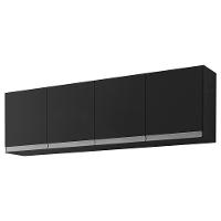 Armário De Cozinha Aéreo Andréia 150Cm 4 Portas Preto - 1