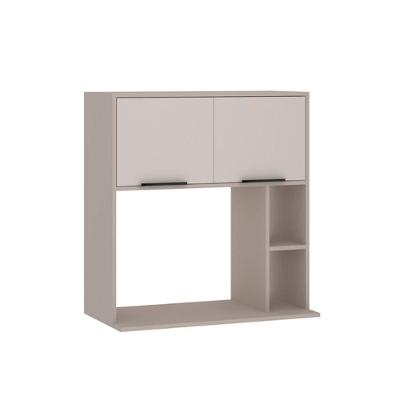 Armário Aéreo 80cm 2 Portas Com Espaço Para Forno Ou Micro Luciane Móveis Cinammon Bege