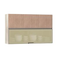 Armário Basculante Misto 120cm 1 Porta Fechada 1 Porta Com Vidro Bronze Luci Legno Crema Com Cumaru - 1