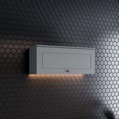 Armário Aéreo De Cozinha 80 Cm 1 Porta Basculante Americana Henn Cinza