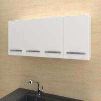 Armario Aereo 4 Portas E Balcao 120cm Branco Mobbs Branco - 2