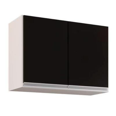 Armário Aéreo 02s Eva Branco Preto 80cm