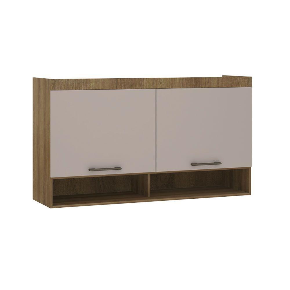 Armário Aéreo Maleiro Modulado 145cm 2 Portas Basculantes Paris Avelã Pf Com Cinammon Pf - 8
