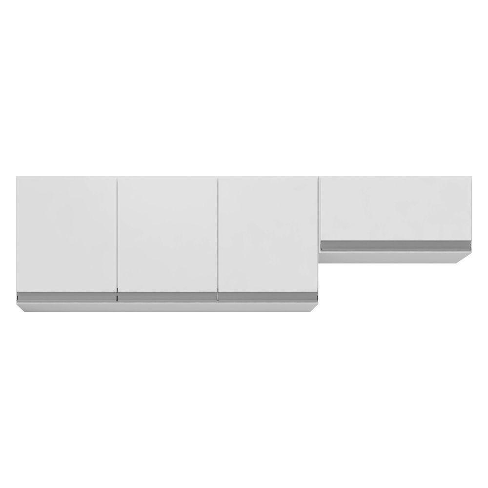 Conjunto De Armários Aéreo Lux 120cm E 60cm 100% Mdf Branco - 1