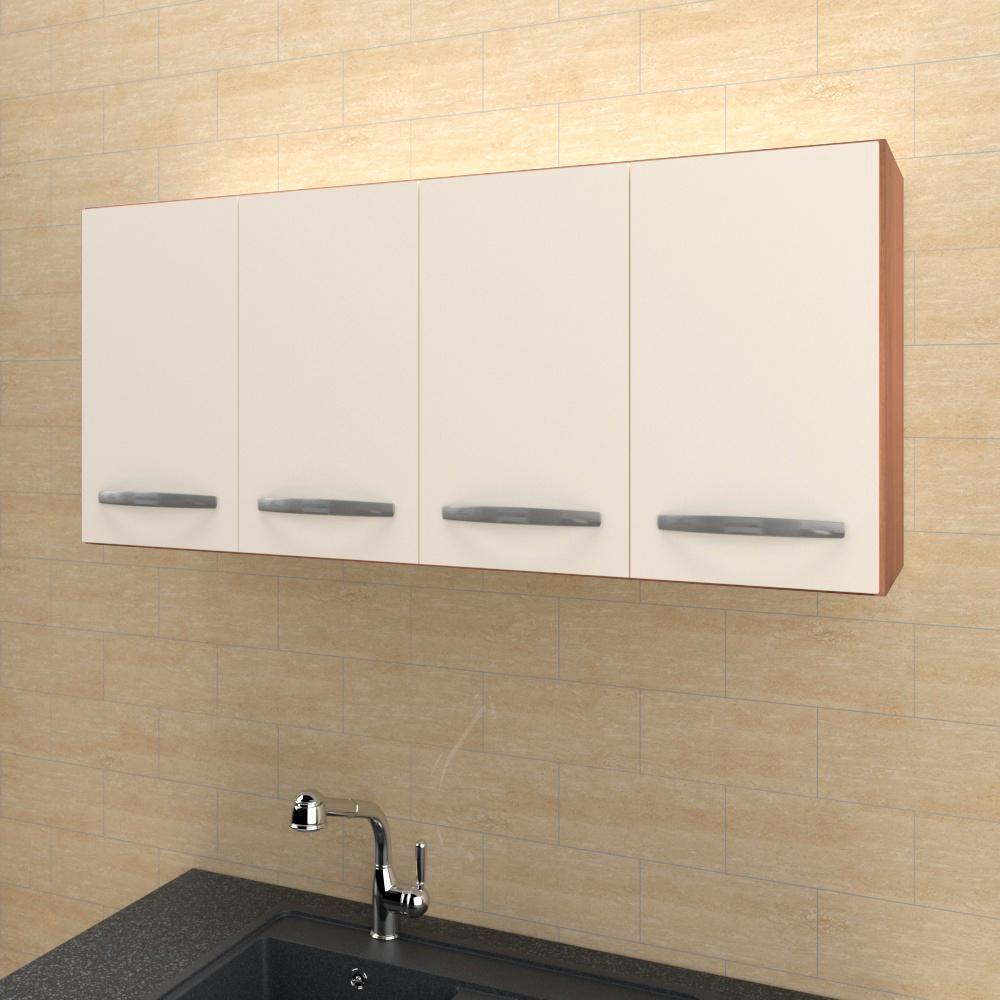 Armario Aereo 4 Portas E Balcao 120cm Savana Off White Mobbs Savana Off White - 8