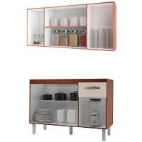 Armario Aereo 4 Portas E Balcao 120cm Savana Off White Mobbs Savana Off White - 3