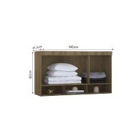Armário Aéreo Maleiro Modulado 145cm 2 Portas Basculantes Paris Luciane Móveis Avelã Pf Com Verde Pf - 4