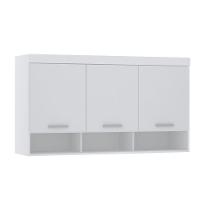 Armário Aéreo Maleiro Modulado 145cm 3 Portas Alpes Luciane Móveis Branco Pf Com Branco Pf - 2