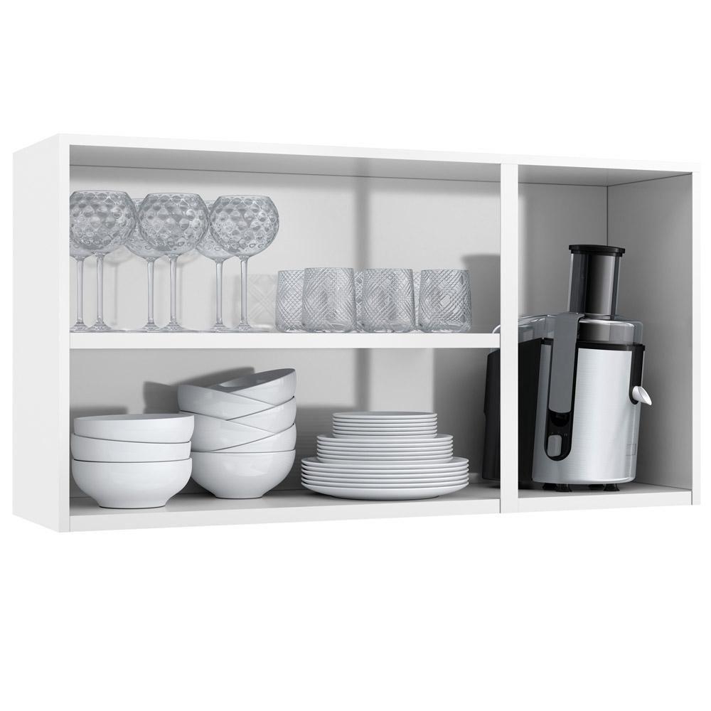 Armário De Cozinha Aço Aéreo Triplo C/ Vidro Telasul Diamante Bco - 4