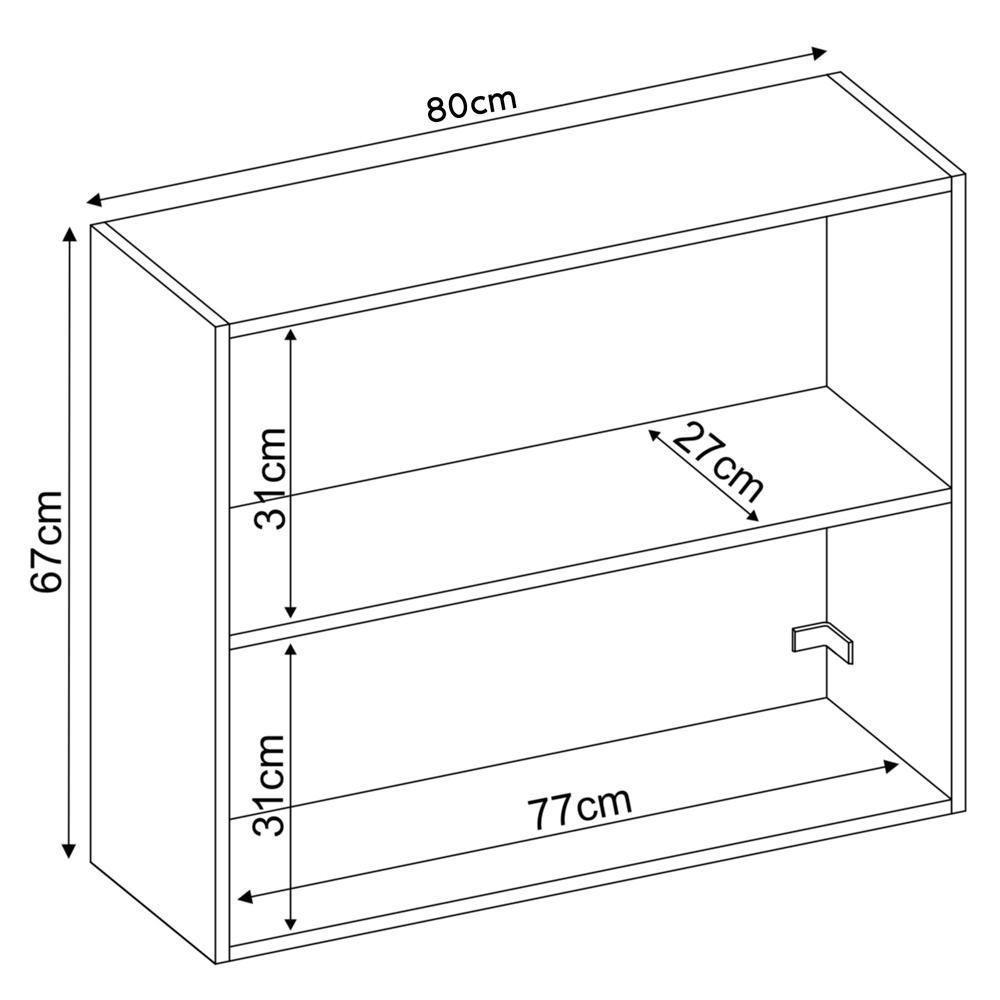 Armario Aereo 2 Pt 80Cm 94241 Avena Grafito - 9