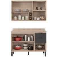 Armario Aereo E Balcao Com Tampo 120Cm Fi0012 Avena Grafito - 22