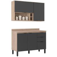 Armario Aereo E Balcao Com Tampo 120Cm Fi0012 Avena Grafito - 25