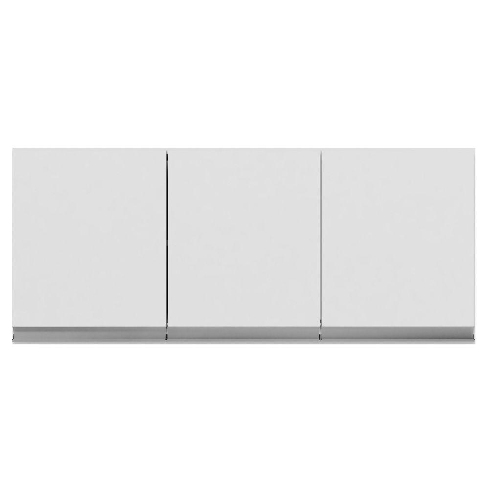 Kit 02 Armários De Cozinha Aéreo 120cm 3 Portas Branco - 5