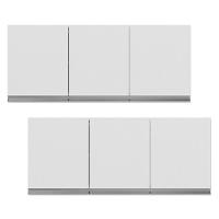 Kit 02 Armários De Cozinha Aéreo 120cm 3 Portas Branco - 1